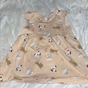 H&M Cream Kids Dress with Dogs Print